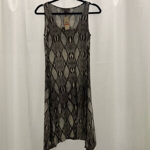 Tommy Bahama Black and Gray Snake Print Midi Dress